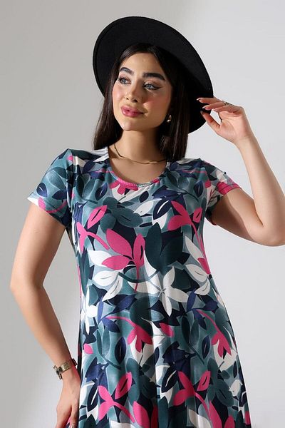 MODA Women's Plus Size Viscosse Inside Shows No Bell Dress