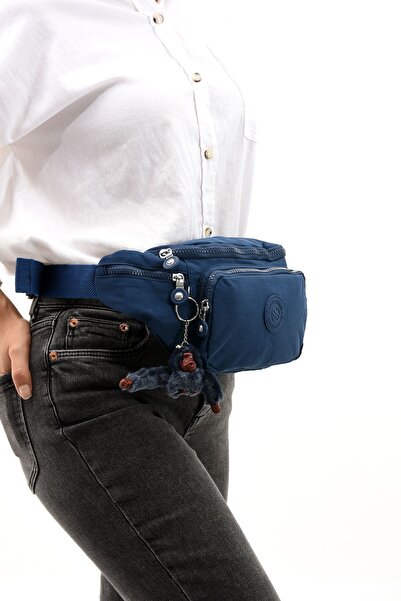 Sanmorris Синій унісекс-тканинний рюкзак - водостійкий рюкзак з регульованим поясом і плечовими ременями