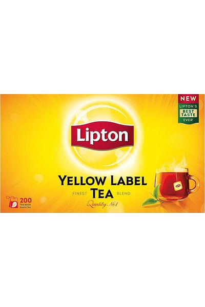 Lipton Tea Yellow Label, Black Tea, 200 Tea Bags, Natural Tasting Finest Blend Tea, New Best Taste E