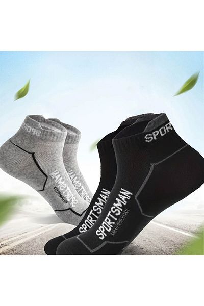 GHASSY CO. 6 чифта дишащи, абсорбиращи потта мъжки къси спортни чорапи за бягане, футбол, фитнес и тренировки