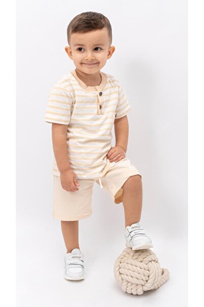 ZİMBOO ERKEK BEBEK AYLIK ÇİZGİLİ ŞORTLU 2 Lİ TAKIM