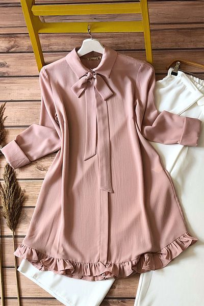 MODAQU Frilly Tunic 3989 - Πούδρα