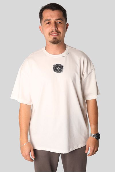 ESNOA Oversize Ecru T-Shirt 100% Cotton – Unisex Streetwear Design Printed