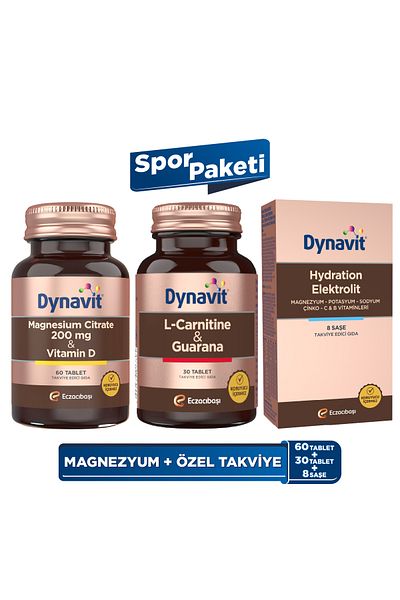 Dynavit Magnesium Citrate 200 Mg & L-Carnitine Guarana & Hydration Electrolyte - Sports Pack