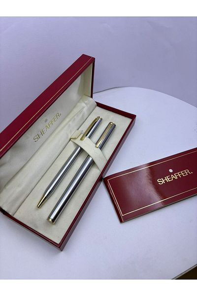 Sheaffer Fountain Pen Ballpoint Setfashion Chrome Yellow Clip