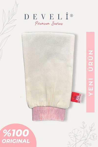 Develi 1973 Ecru Peeling Glove 100% Flush Silk Scrub Bath Bath Scrub Suitable for All Skin Types