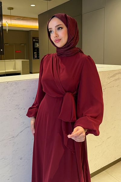 Tesettür Diyarı Sultan Model Side Tie Evening Dress