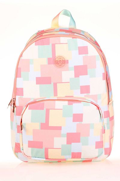 KAUKKO Salmon Colored Rainbow Backpack - K1754