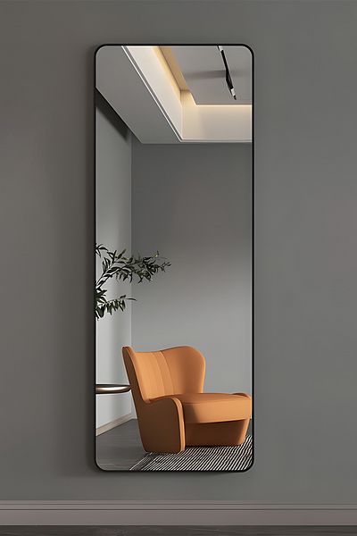 Taimi Full Length Mirror With Aluminum Frame - 120 X 30 Cm - Black