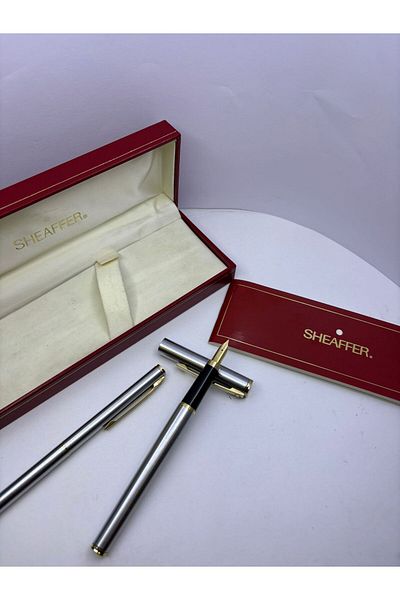 Sheaffer Fountain Pen Ballpoint Setfashion Chrome Yellow Clip
