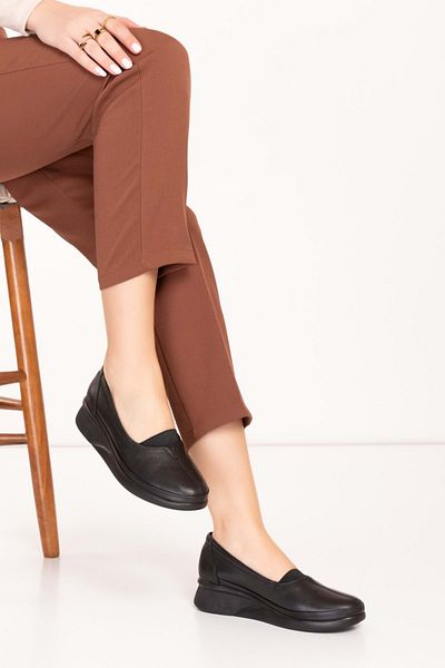 Gondol Piele autentică în interior și exterior Pantofi casual cu textura moale Ndr.101 Negru