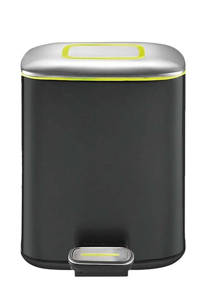 EKO Regent 9l Pedal Bin – Charcoal Black, Soft-close Lid, Brushed Stainless Steel, Fingerprint-resistant