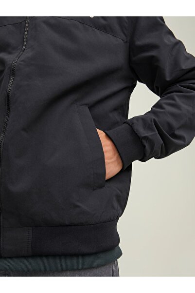Jack & Jones Jjerush Hood Bomber Noos Erkek Mont 12200208 Black/solıd