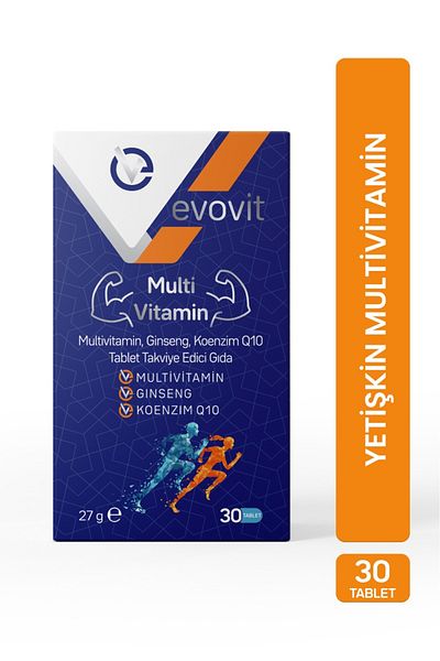 EVOPHARMA Evovit 30 Tablets |   Multivitamin and Mineral, Ginseng, Coenzyme Q10