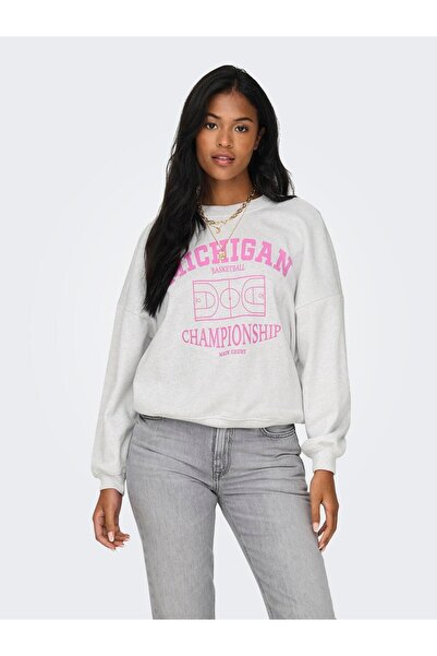 ONLY Γυναικείο φούτερ με λαιμόκοψη σε σχήμα Ο - Μπάσκετ L/S