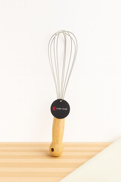 Chefstar Medium Size Metal Beater with Wooden Handle