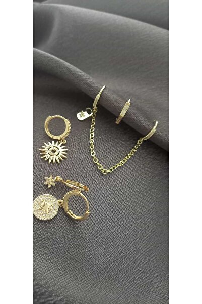 stainless steell 6'lı Halka Çelik Küpe Seti