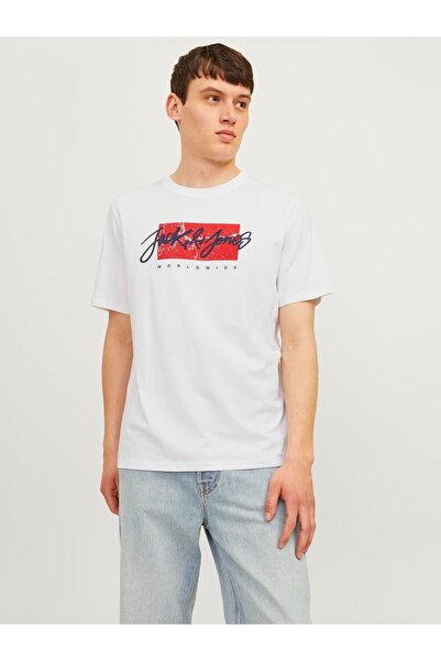 Jack & Jones JJTILEY SS Ανδρικό μπλουζάκι με λαιμόκοψη - Μοντέλο LN