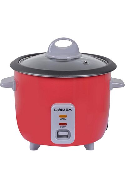 DOMEA Mini Rice Cooker 0.6L - Cook, Steam, Warm 3-in-1 Functions