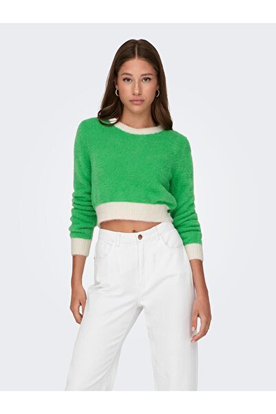 ONLY Onlpiumo Women's Crop Sweater - L/s Contrast Pull Cc Knt