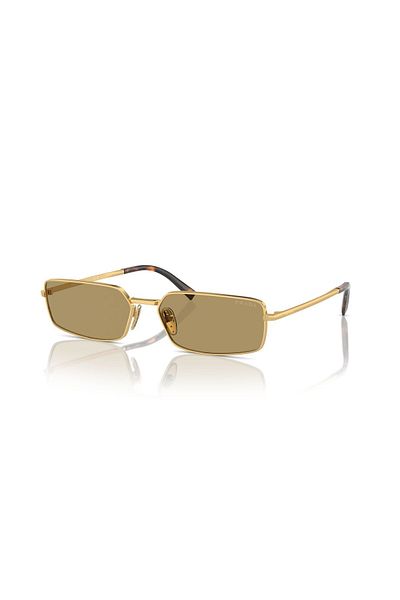 Prada Woman Rectangle Sunglasses- Pr A60s - Lense Size:59mm - Gold
