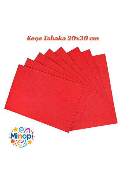 Minopi Red Felt Sheet 10 Pack 20X30 cm - 1.5 mm Thickness
