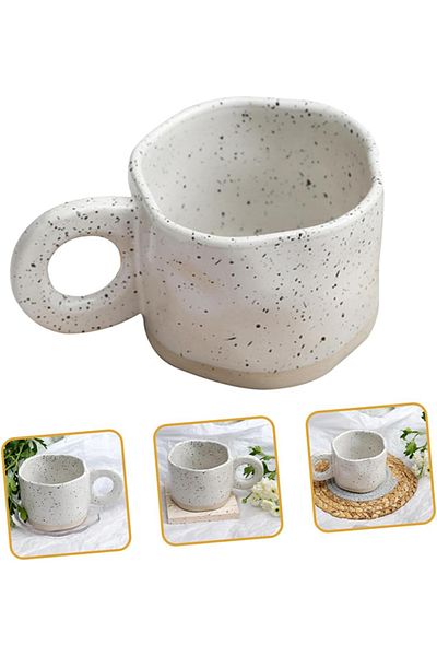 Generic Ceramic Coffee Mug with Handle, 300ml, White