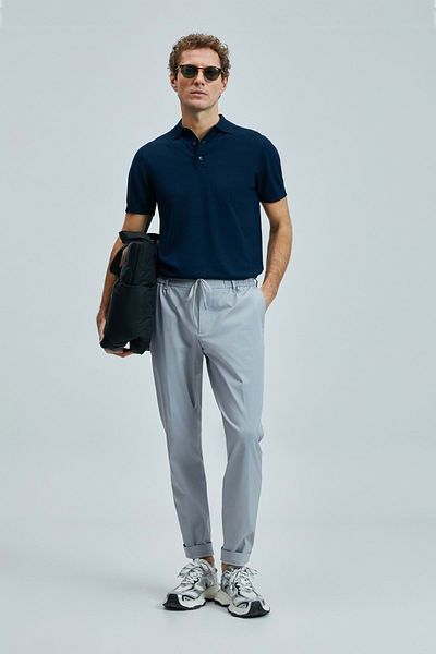 Lufian 111190336 Glen Smart Ανδρικό παντελόνι Chino Slim Fit Ανδρικό παντελόνι ΓΚΡΙ
