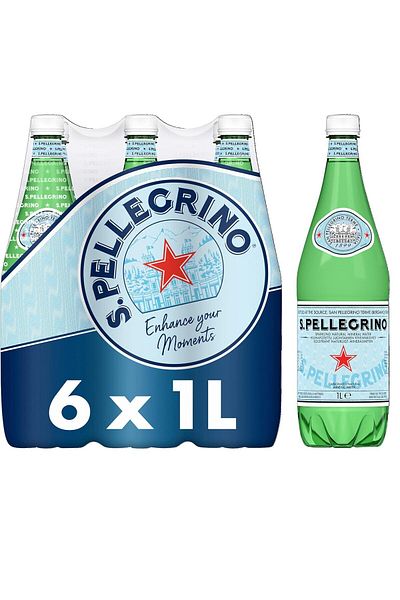San Pellegrino S.Pellegrino San Sparkling Natural Carbonated Mineral Water, 1 Litre (Pack of 6)