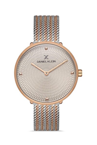 Daniel Klein Women's Yellow Rose Stone Dial Double Color Straw Cord Wrist Watch