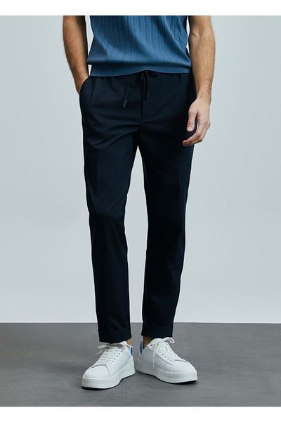 Lufian 111190336 Glen Smart Ανδρικό παντελόνι Chino Slim Fit Ανδρικό παντελόνι Navy Blue