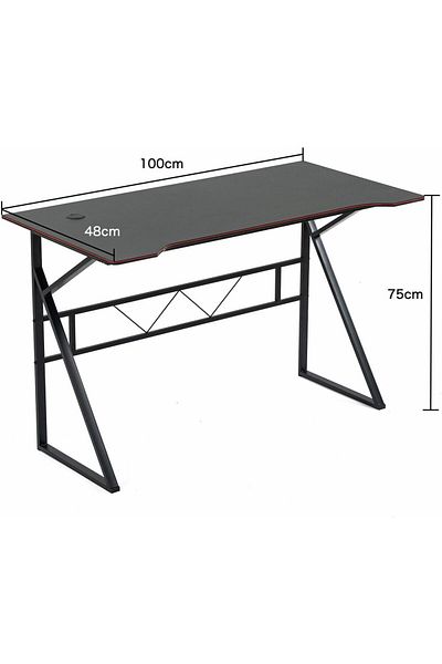 AGD Computer Gaming Table, PC Workstation, Home Office Desk with Carbon Fiber Top / Black