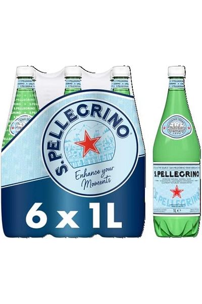 San Pellegrino S.Pellegrino San Sparkling Natural Carbonated Mineral Water, 1 Litre (Pack of 6)