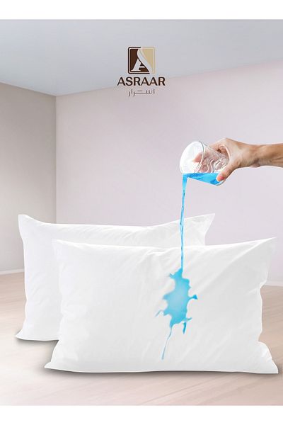 Asraar Package 2-Pillow Cover| Premium Waterproof Pillow Protector - Zipper Pillow Case Protector,90x50 cm