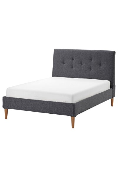 IKEA Çift Kişilik Karyola, Gunnared Koyu Gri, 140x200 Cm