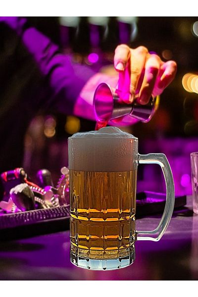 Paşabahçe 430 Cc-4 Pieces Argentine Pub Bar Beer-Ayran-Mesrubat-Tropical Cocktail Water Cup with Handle