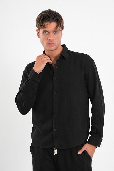 Redline Flare Winter Baggy Pants Oversize Shirt Bottom Top Suit 100% Cotton Black