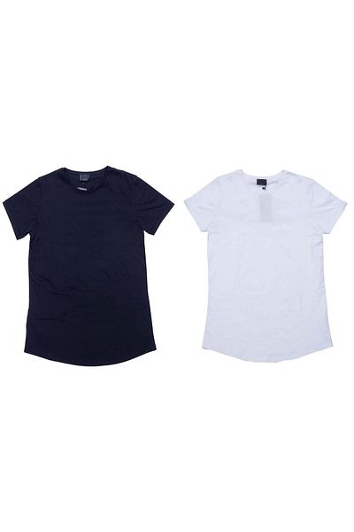 Bando Short Sleeve 2-Piece T-Shirt Set - Black and White