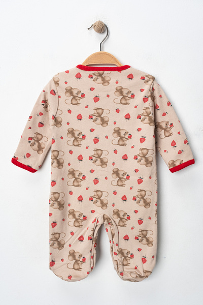 ENİA BABY Baby Girl Printed Cotton Booties 3-Piece Jumpsuit Colorful Patterned 3-6-9 Months Newborn Baby Outfit