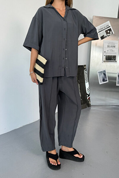 Feela Moda Women's Modal Woven Short Sleeve Loose Suit 2014