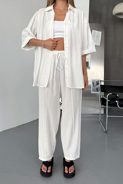 Feela Moda Women's Modal Woven Short Sleeve Loose Suit 2014
