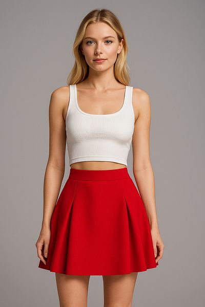 SLAW REZZ Mini Crepe Shorts Skirt