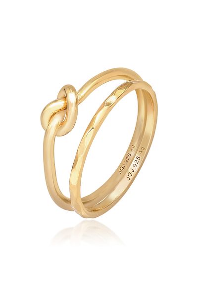 ELLI Ring Ladies Duo Knot Trend Basic Minimal In 925 Sterling Silver
