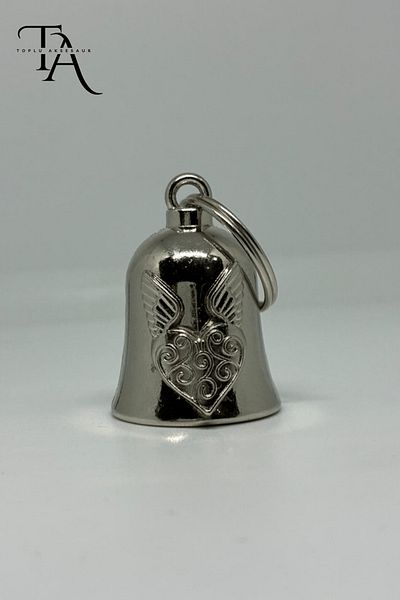 Toplu Aksesuar Guardian Bell with Winged Heart Pattern – Luck and Protection Bell for Motorcyclists