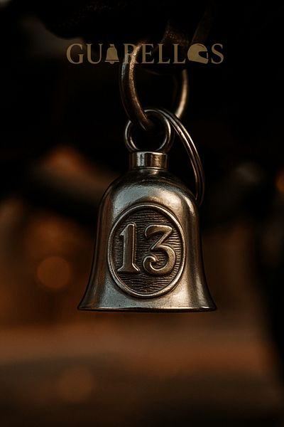 Guarellos Number 13 Guardian Bell Biker Keychain – Luck and Protection Bell Gremlin Bell Lucky 13