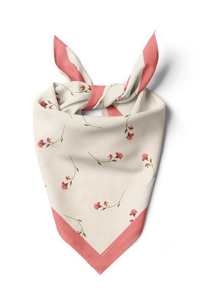 Modabutik Powder Colored Floral Patterned Women's Bandana - Dg0105-22 Snz