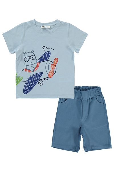 Civil Boys Boy's Suit 2-5 Years Old Ice Blue Textile Studio Gloves