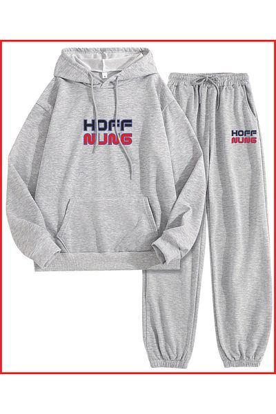 HOFFNUNG Full HOODIE HOFFNUNG FOTTBAL PLAYER Σετ φόρμας με κουκούλα με τσέπη με λαστιχένιο πόδι
