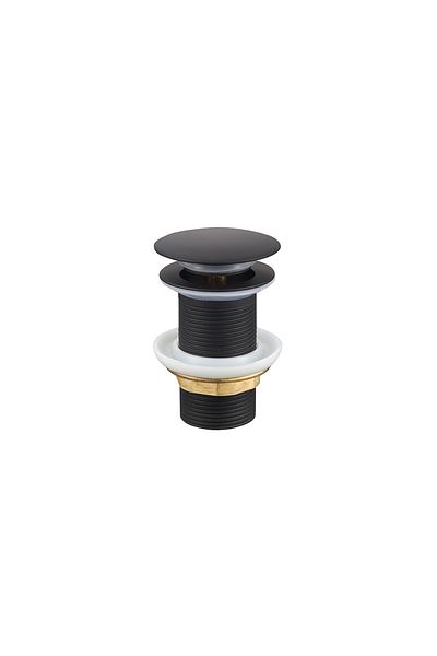 PLOTO Pluto black basin mixer with black handle
