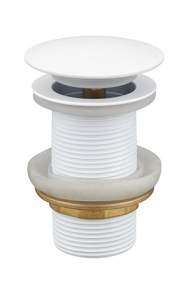 PLOTO Pluto Short White Basin Mixer with Hose and Lever